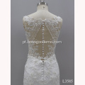 Crystal design gorgeous mermaid bridal dress Bead lace strapless wedding dress